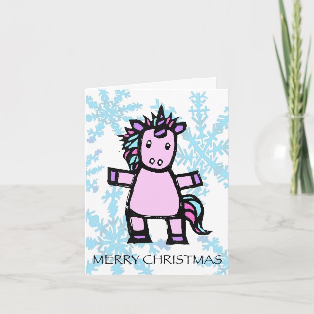 Tarjeta Festiva Unicorn Holiday Card (Anverso)