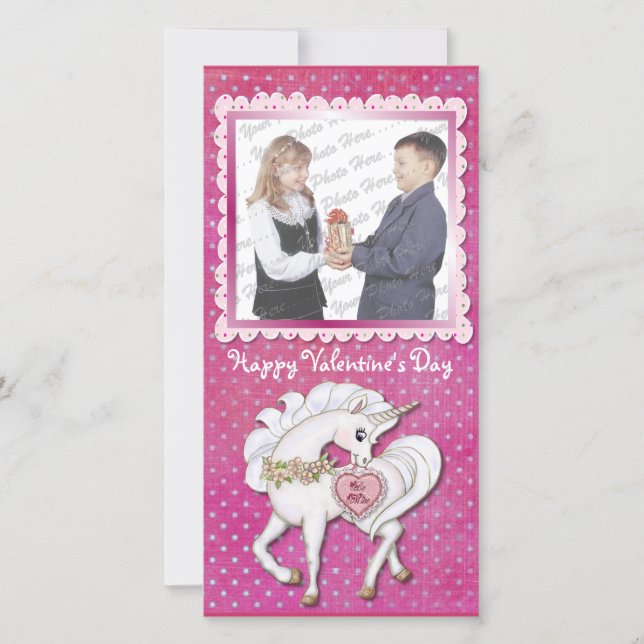 Tarjeta Festiva Unicorn Magic Valentine (Anverso)
