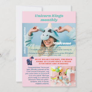 Tarjeta Festiva Unicorn Prank Cumpleaños primera parte, fiesta de