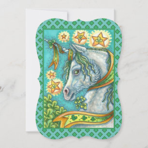TARJETA FESTIVA UNICORN ST IRLANDÉS. PATRICK'S DAY FANTASY HORSE F