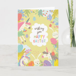 Tarjeta Festiva unicornio de Pascua
