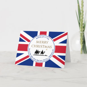 Tarjeta Festiva UNION JACK UK Tres sabios NAVIDADES de las escritu