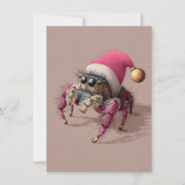 Tarjeta Festiva Unique and Unusual Christmas Cards jumping spider