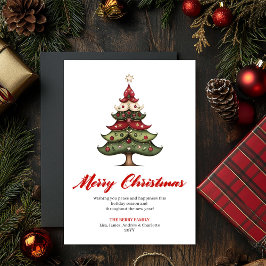 Tarjeta Festiva Unique Artistic Christmas Tree Greeting Template