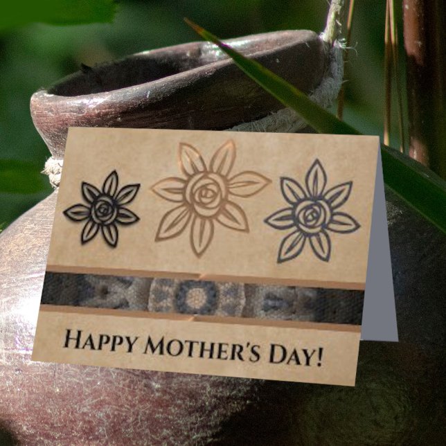 Tarjeta Festiva Unique Floral Southwestern Style Mother's Day Card (Subido por el creador)