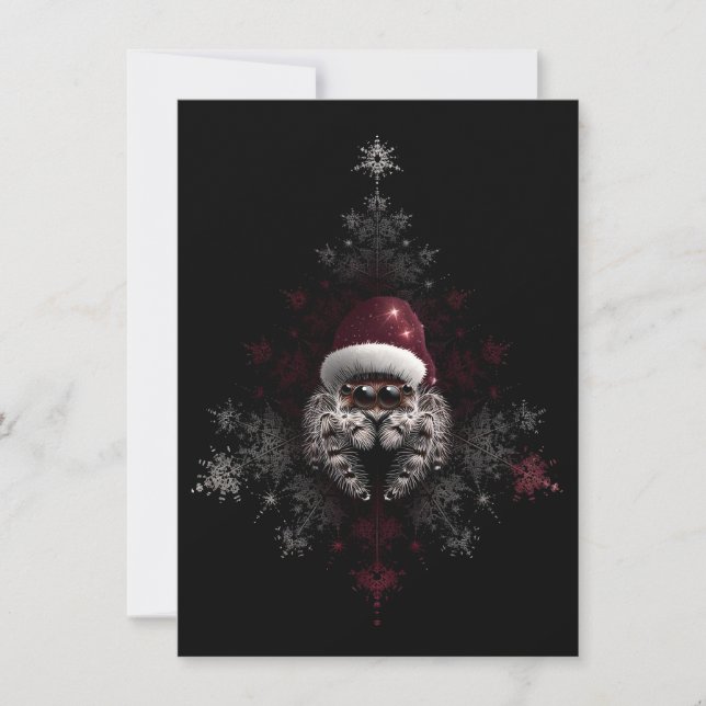 Tarjeta Festiva Unique Jumping Spider Christmas Cards (Anverso)