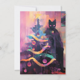 Tarjeta Festiva Unique Strange Christmas Cards with Cats
