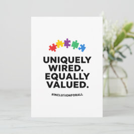 Tarjeta Festiva Uniquely Wired Equally Valued Awareness Art