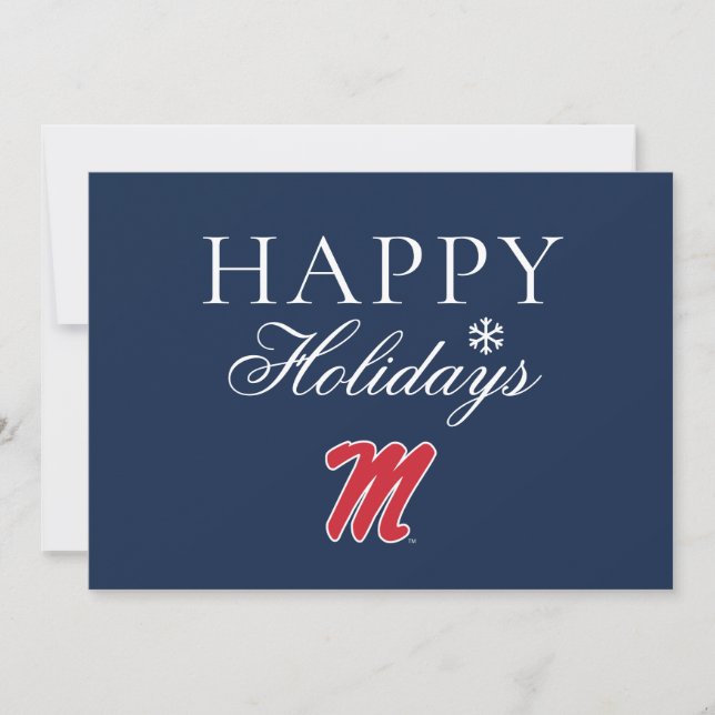 Tarjeta Festiva Universidad de Mississippi | Script M (Anverso)