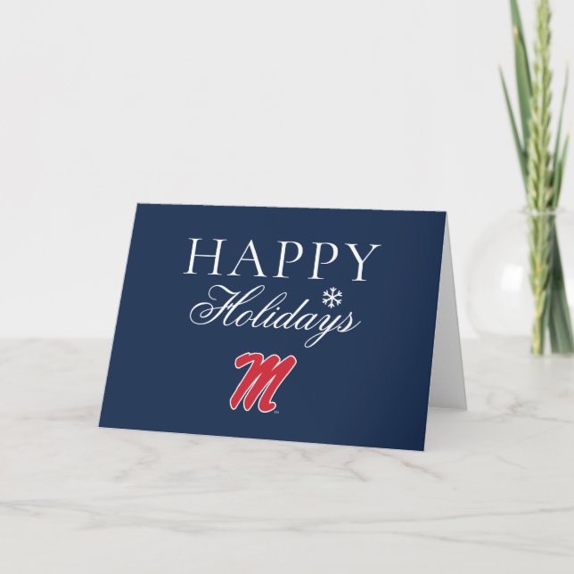 Tarjeta Festiva Universidad de Mississippi | Script M (Anverso)