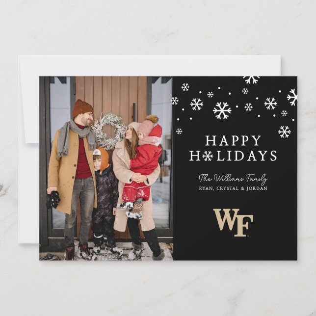 Tarjeta Festiva Universidad de Wake Forest | WF (Anverso)