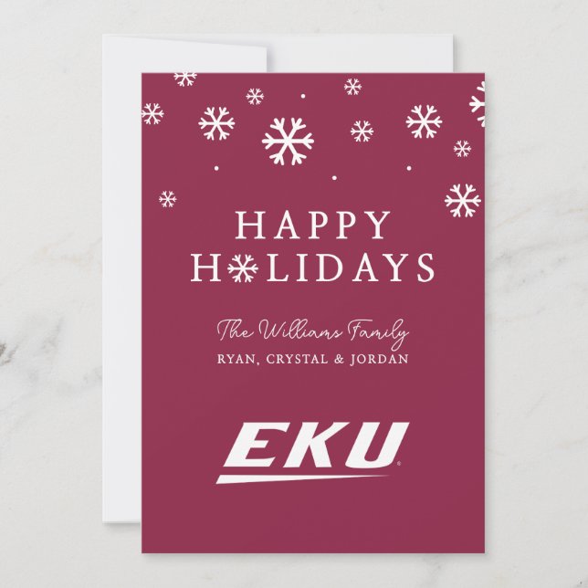 Tarjeta Festiva Universidad del Este de Kentucky | EKU (Anverso)