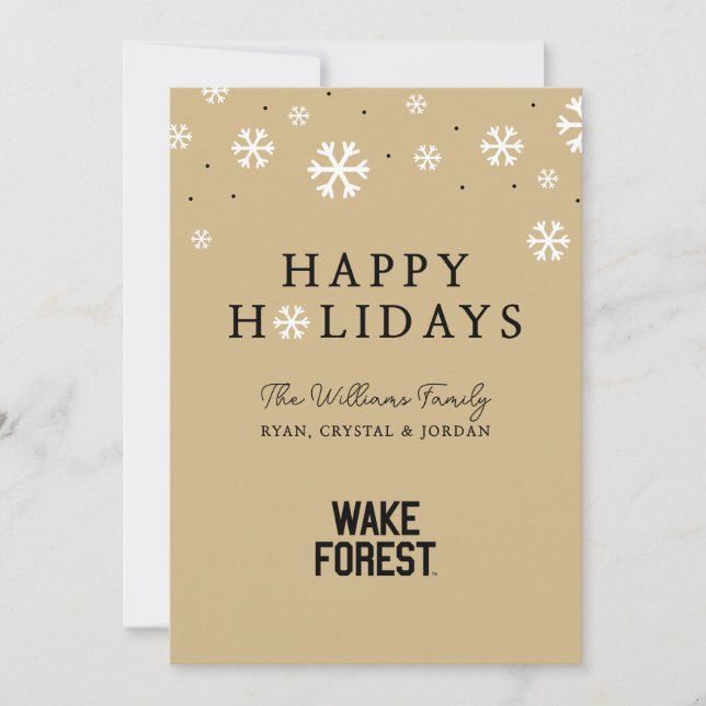Tarjeta Festiva Universidad Wake Forest | Bosque Wake (Anverso)