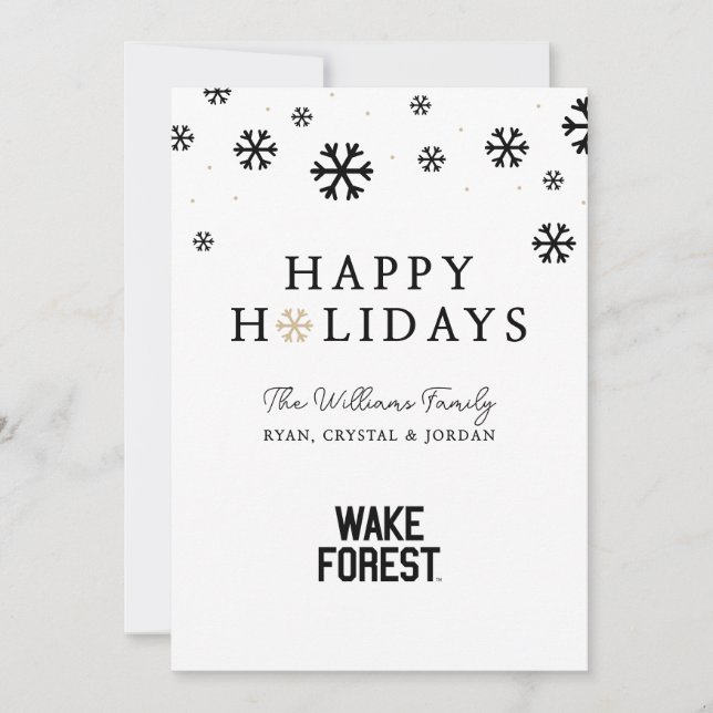 Tarjeta Festiva Universidad Wake Forest | Bosque Wake (Anverso)