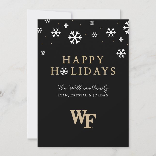 Tarjeta Festiva Universidad Wake Forest | WF (Anverso)