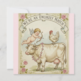 Tarjeta Festiva Unlikely Match Funny Valentine's Day Card Chicken