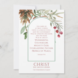 Tarjeta Festiva Unto Us Un niño nace Navidades de fotografía