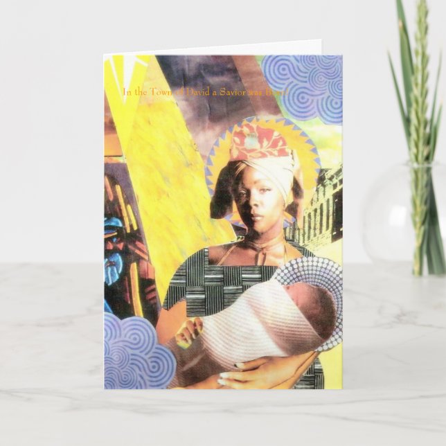 Tarjeta Festiva UrbanMadonna, En la ciudad de David un Salvador fu (Anverso)