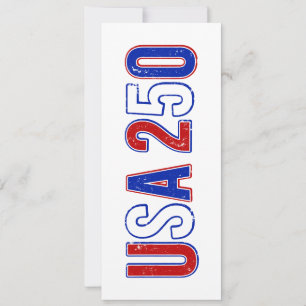 Tarjeta Festiva USA 250 Aniversario 1776-2026 Patriótico Americano