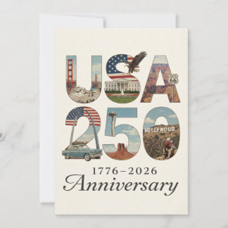 Tarjeta Festiva USA 250 Anniversary Patriotic American History