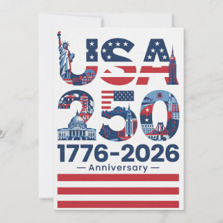 Tarjeta Festiva USA 250 Anniversary Patriotic American History