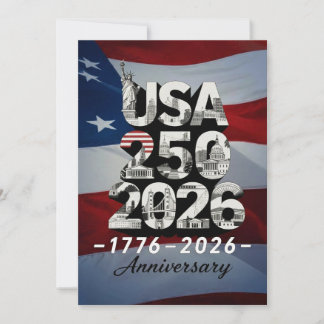 Tarjeta Festiva USA 250 Anniversary Patriotic American History