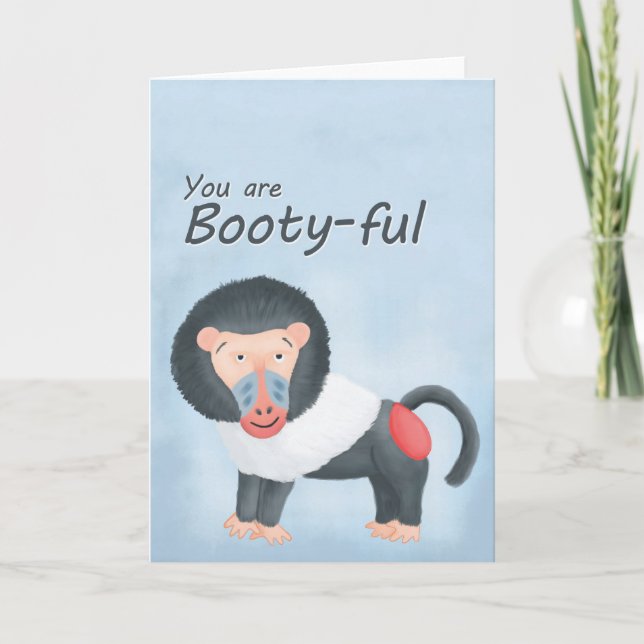 Tarjeta Festiva Usted es amor del babuino del Botín-ful (Anverso)