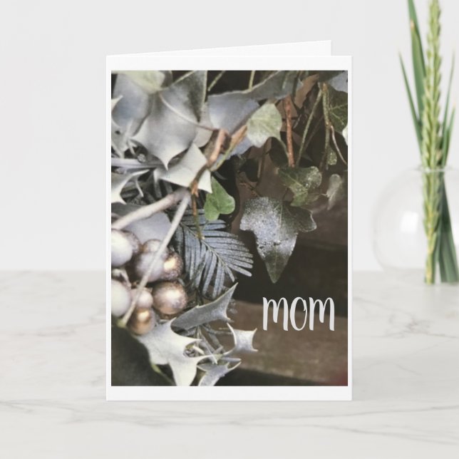 TARJETA FESTIVA USTED ES UN "ÁNGEL" ****MOM***** EN NAVIDADES (Anverso)