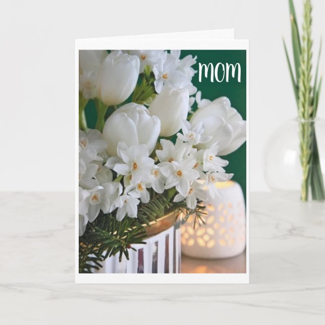 TARJETA FESTIVA USTED ES UN "ÁNGEL" ****MOM***** EN NAVIDADES (Anverso)