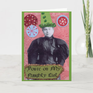Tarjeta Festiva Usted está en mi lista traviesa