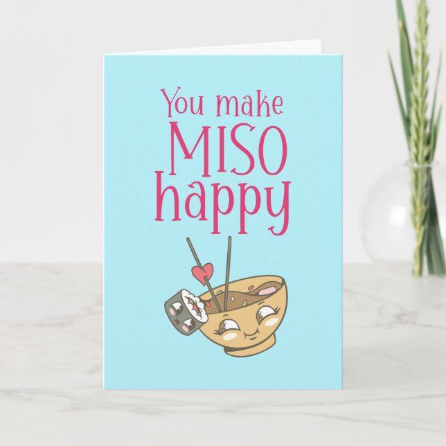 Tarjeta Festiva Usted hace a Miso Happy Food Pun Funny El día de S (Anverso)