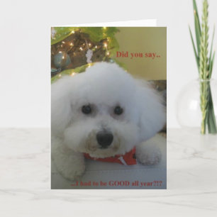 Tarjeta Festiva ¿"Usted me dijo tenido que para ser BUENO todo el