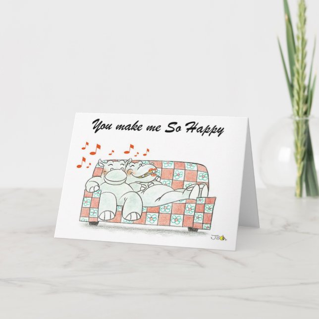 Tarjeta Festiva Usted me hace tan feliz (Anverso)