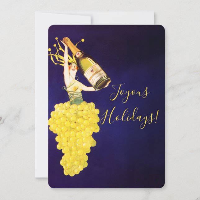 Tarjeta Festiva Uvas de Champán (Anverso)