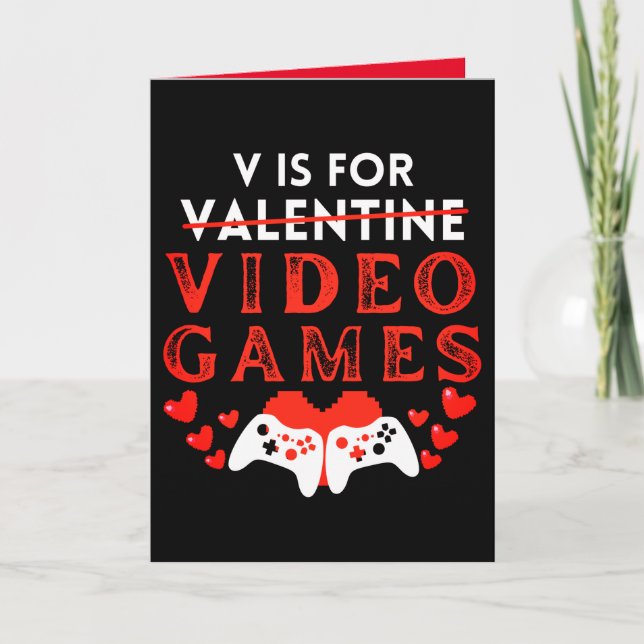 Tarjeta Festiva V Es Para Videojuegos Divertidos Día de San Valent (Anverso)