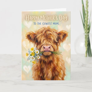 Tarjeta Festiva Vaca Alta Loca Día de la Madre Chiste Madre Más Va