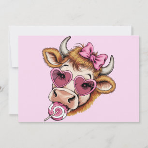 Tarjeta Festiva Vaca de las Tierras Altas de San Valentín Coqueta 