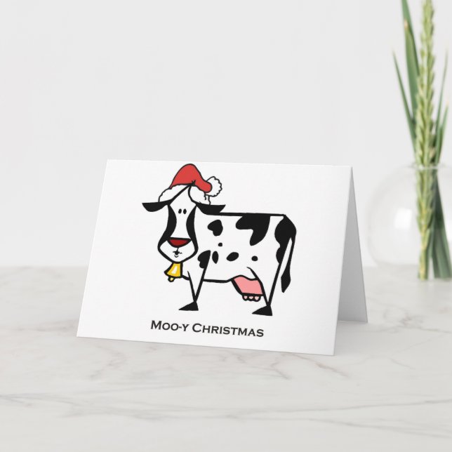 Tarjeta Festiva Vaca de Navidades curos (Anverso)