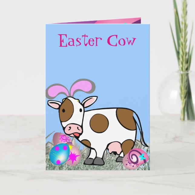 Tarjeta Festiva Vaca de Pascua (Anverso)