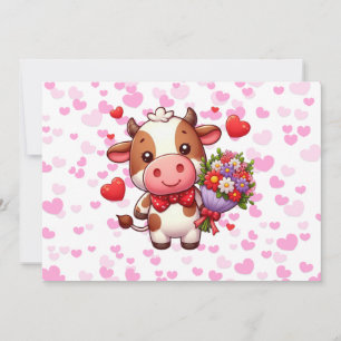 Tarjeta Festiva Vaca El día de San Valentín