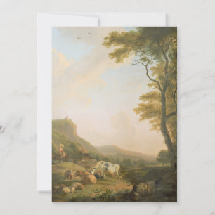 Tarjeta Festiva Vaca y sus pastores en el río