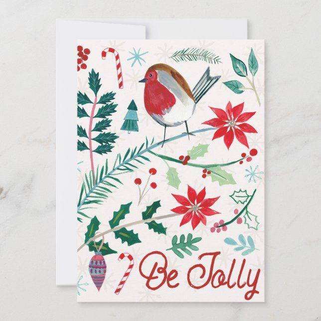 Tarjeta Festiva Vacaciones alegres - Be Jolly (Anverso)