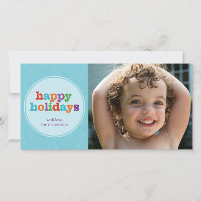 Tarjeta Festiva Vacaciones Blue Happy (Anverso)