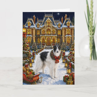 Tarjeta Festiva Vacaciones Borzoi