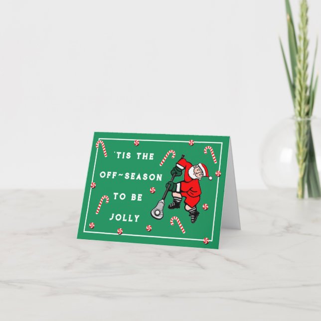 Tarjeta Festiva Vacaciones creativas de Navidades Lacrosse (Anverso)