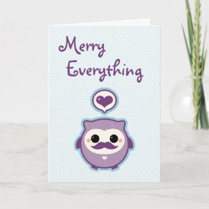 Tarjeta Festiva Vacaciones de Búho Cute