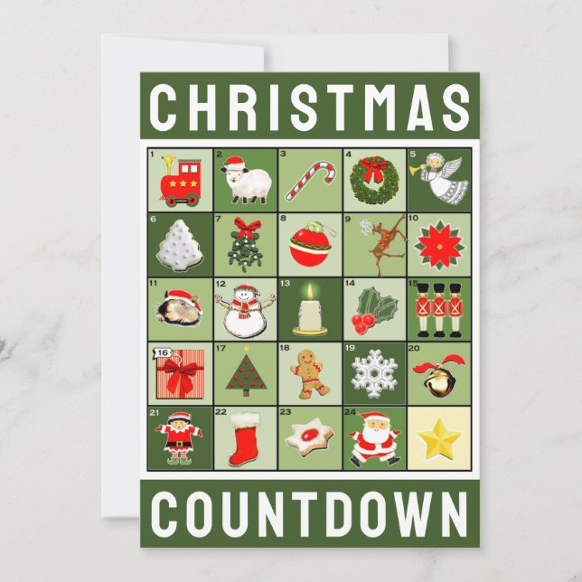 Tarjeta Festiva Vacaciones de calendario anticipadas para navidade (Anverso)