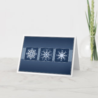 Tarjeta Festiva Vacaciones de copos de nieve azules