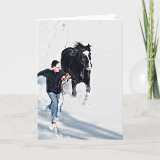 Tarjeta Festiva Vacaciones de invierno de Brian, de Lucy y de