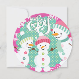 Tarjeta Festiva Vacaciones de invierno de Snowman Joy